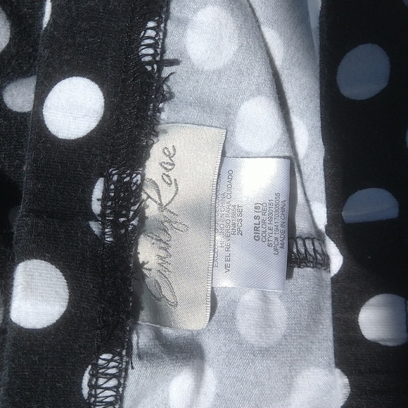 Emily Rose black , white polkadot elastic waist pant with stripe flutter… - Picture 4 of 5